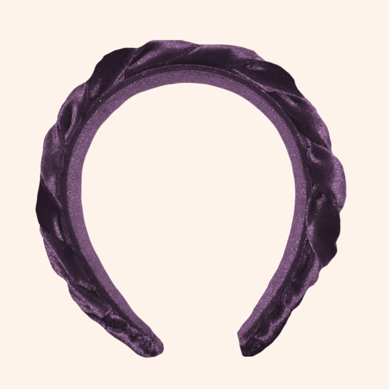Cerchietto capelli in velluto viola