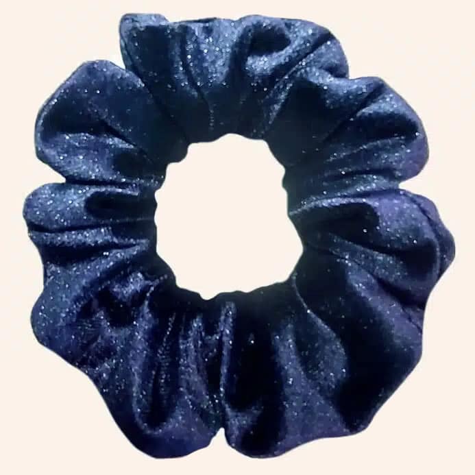 Scrunchie fatto a mano in velluto color Blu